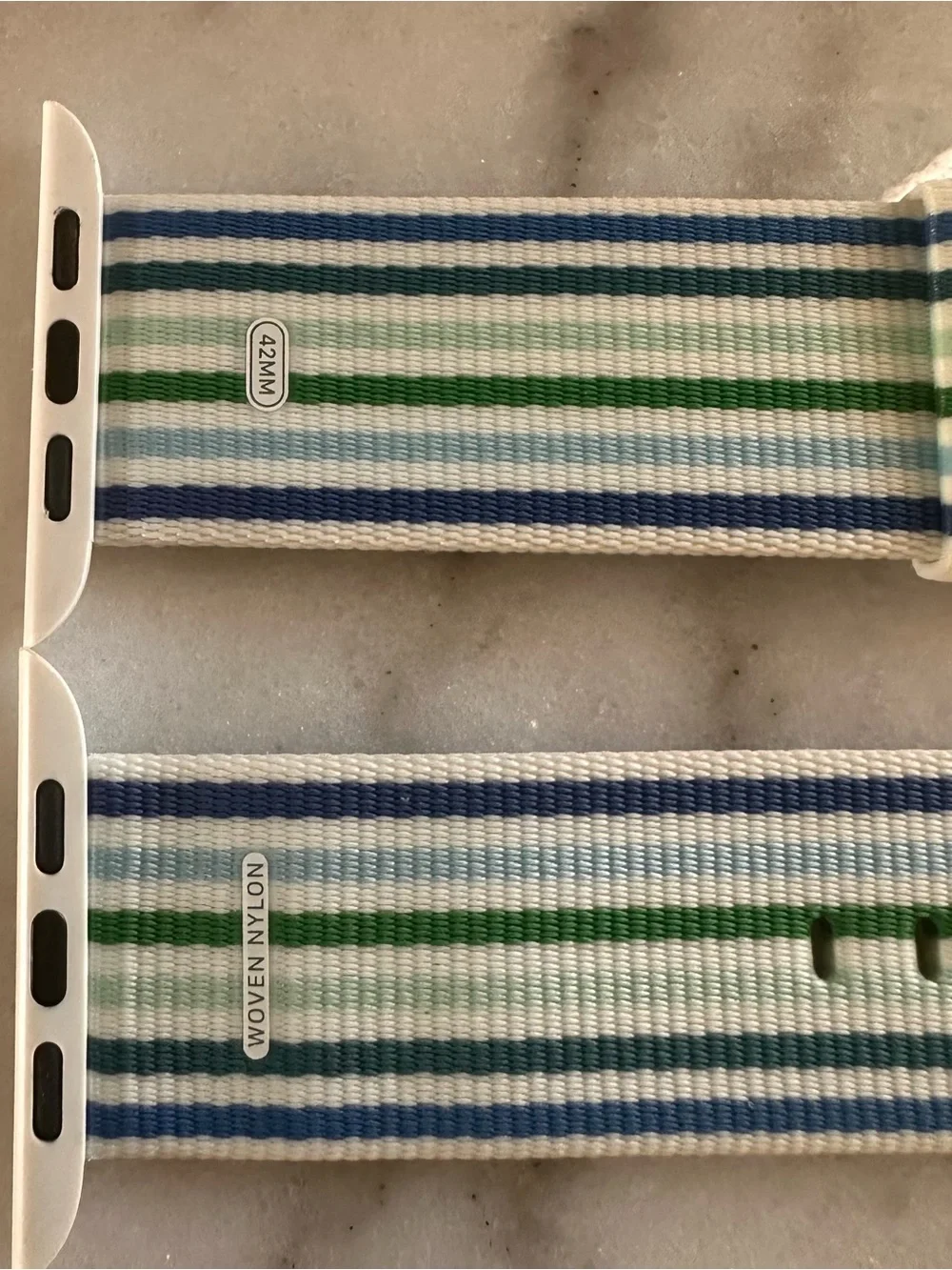 New with box- Authentic Apple Watch 42mm Woven Nylon Band - Blue Stripe